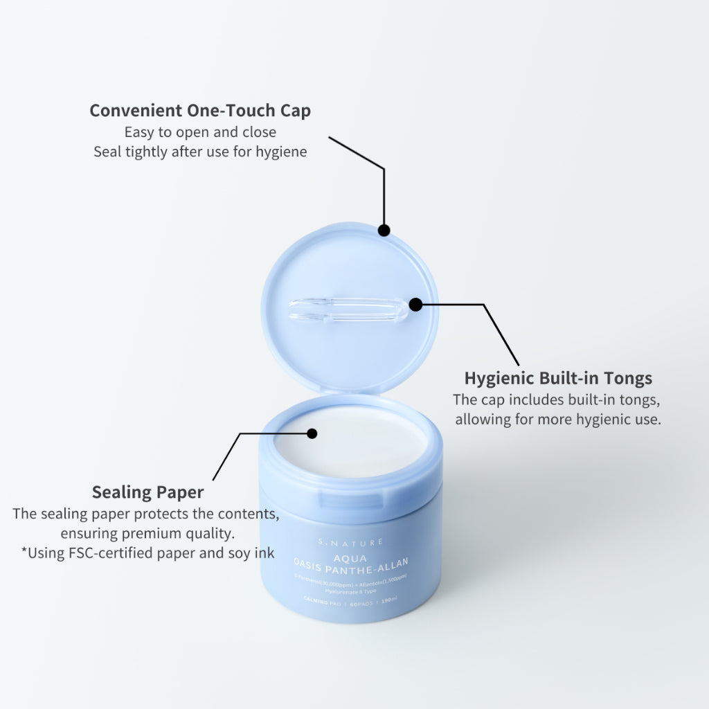 S.NATURE Aqua Oasis Panthe-Allan Calming Pad (60 pads / 190ml)