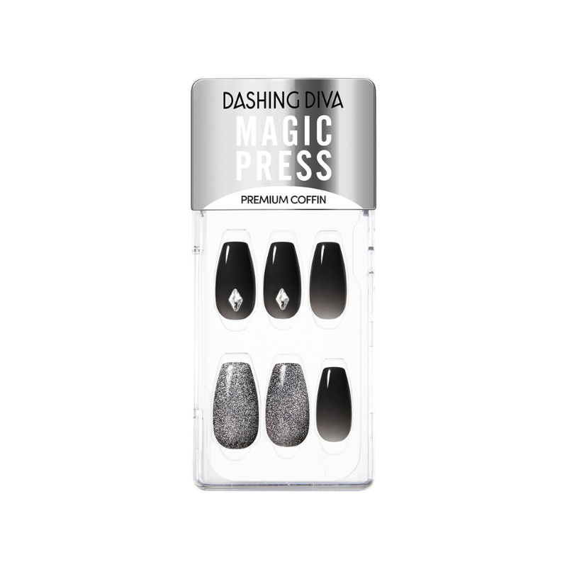 DASHING DIVA Magic Press Premium Coffin Mani Black Flash MDR3F035PC