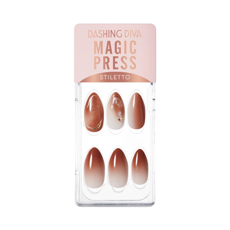 DASHING DIVA Magic Press Stiletto Mani Dewey Wine MDR3F027ST