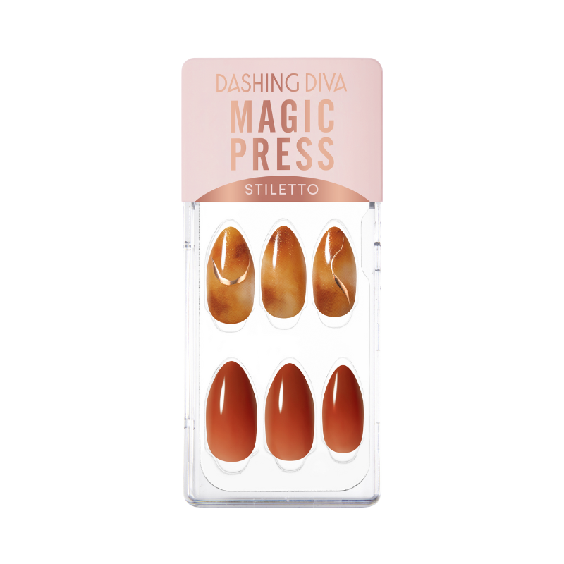 DASHING DIVA Magic Press Stiletto Mani Brown Amber MDR3F025ST