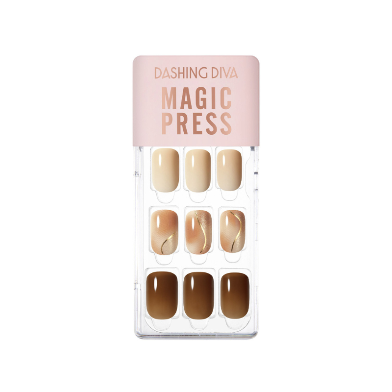 DASHING DIVA Magic Press Regular Round Mani Saddle Brown MDR3F016RR