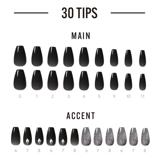 DASHING DIVA Magic Press Premium Coffin Mani Black Flash MDR3F035PC
