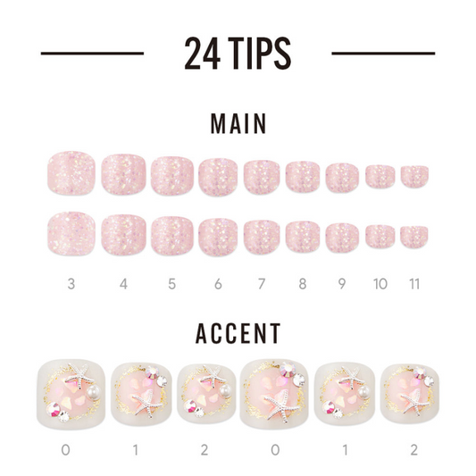 DASHING DIVA Magic Press Premium Regular Pedi Pink Beach MDR3S056PP