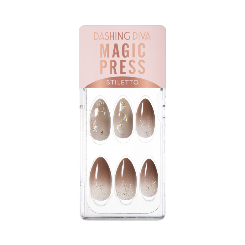 DASHING DIVA Magic Press Stiletto Mani Cream Grey MDR3F026ST