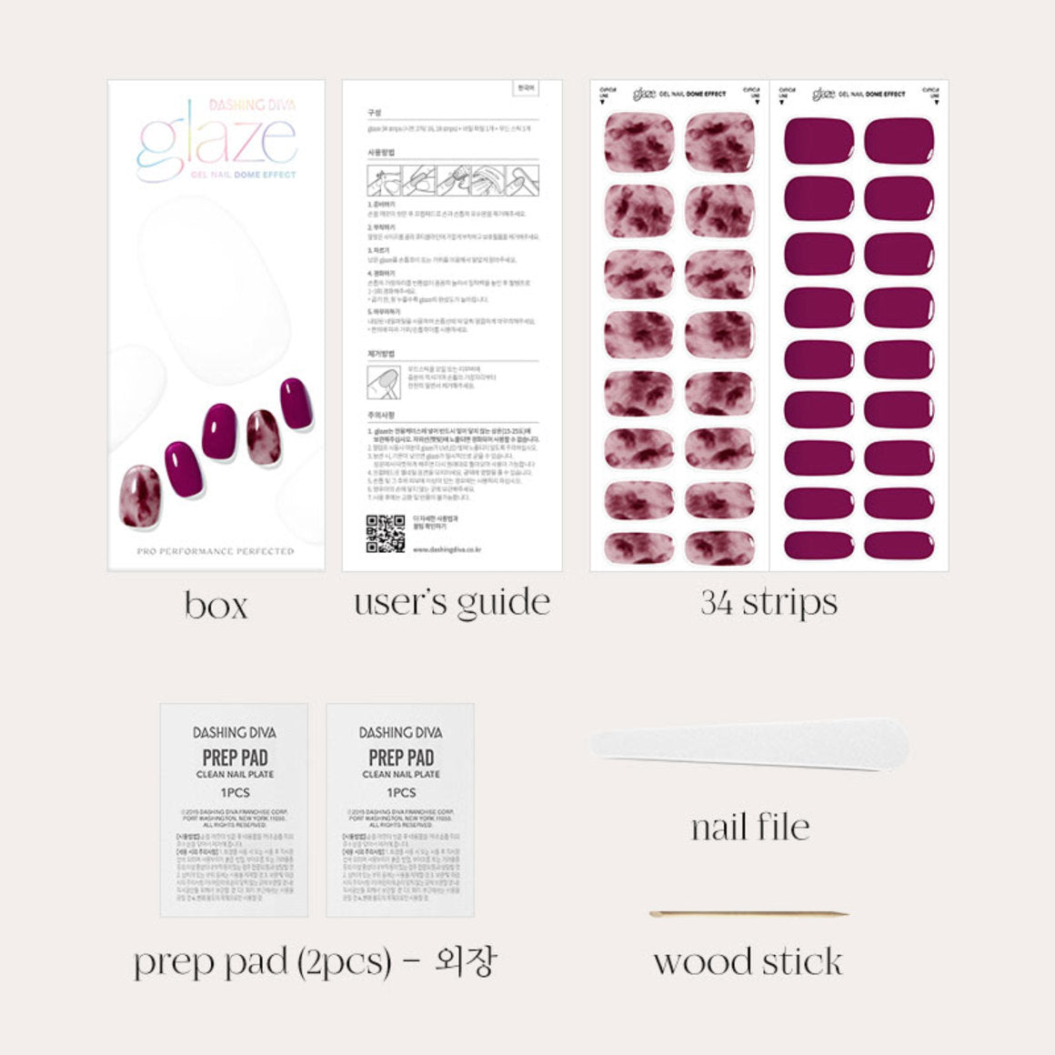 DASHING DIVA Glaze Mani Plum Marble ZMA187