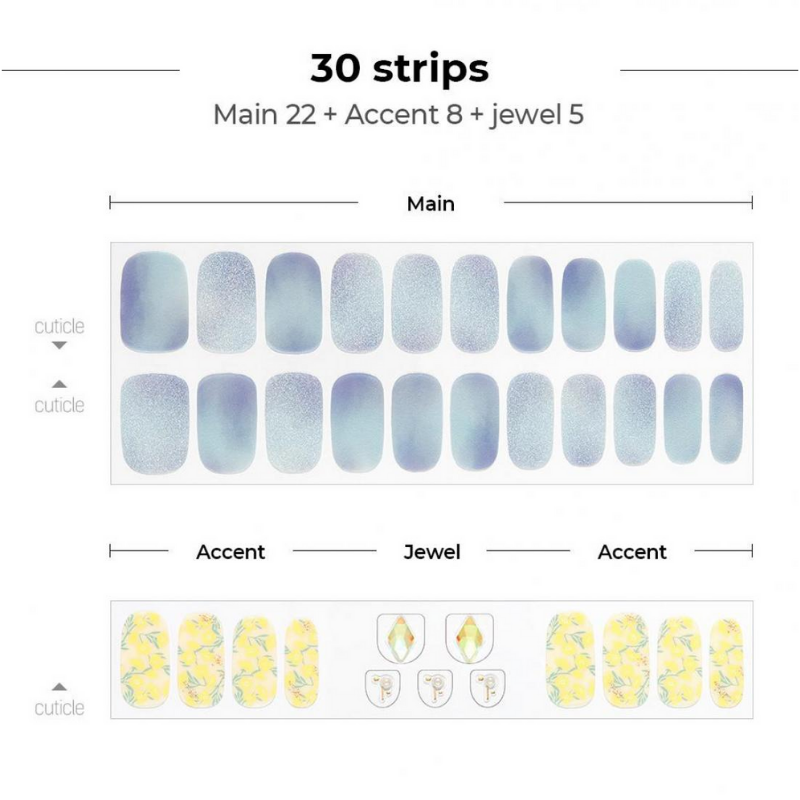 DASHING DIVA Gloss Gel Strip Big Stone Mani Glow Up Sky Flower GVP324B