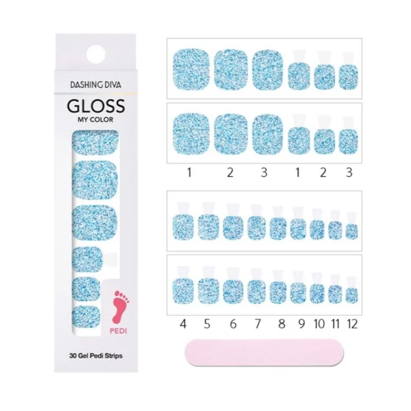 DASHING DIVA Gloss My Color Pedi Blue Mix GC42P