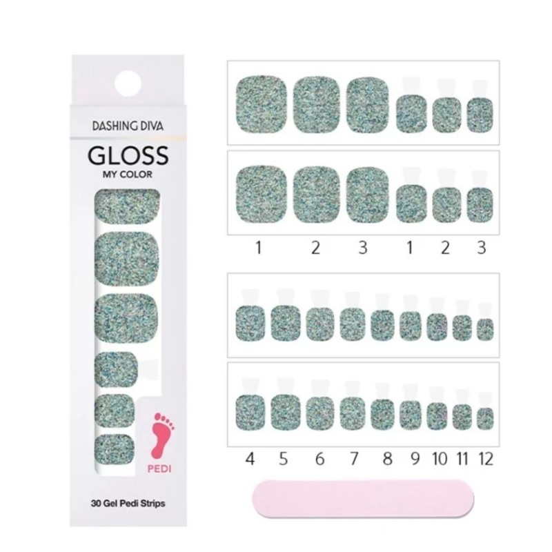 DASHING DIVA Gloss My Color Pedi Green Mix GC41P