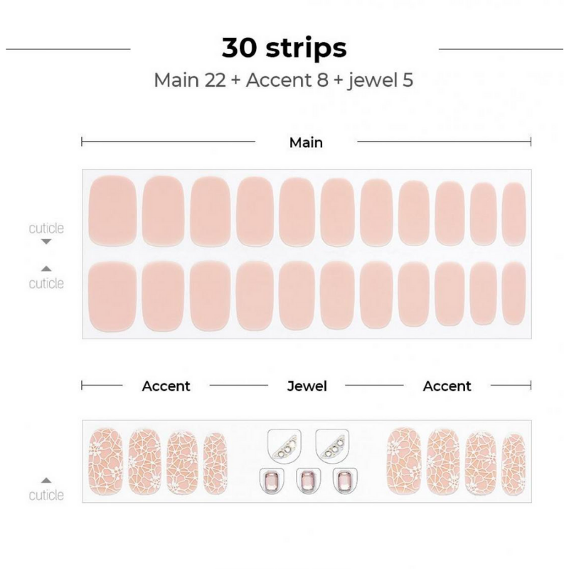 DASHING DIVA Gloss Gel Strip Big Stone Mani Pink Lace GVP322B