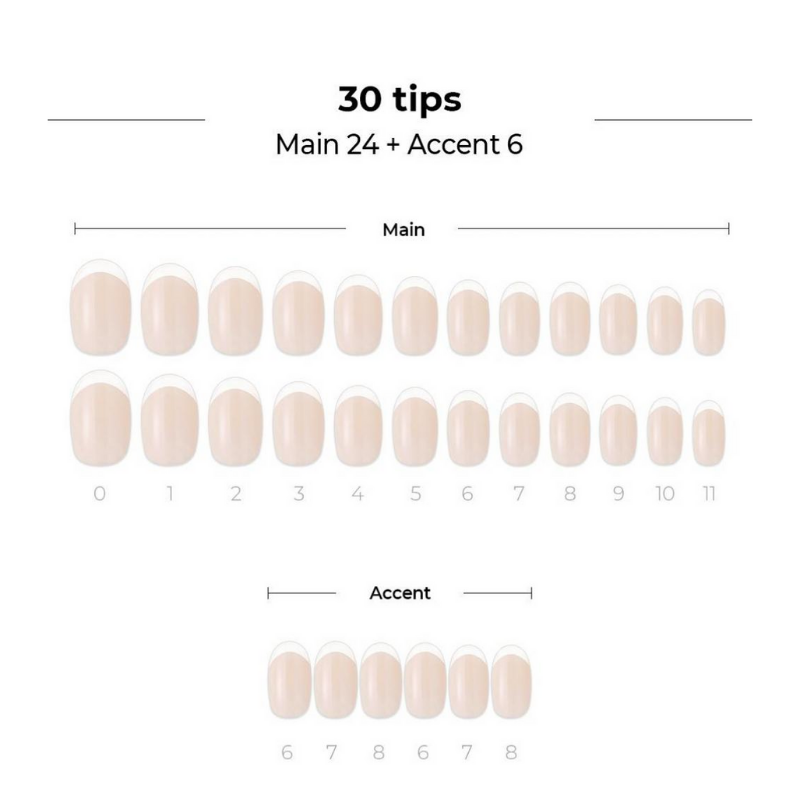 DASHING DIVA Magic Press Glass Edge Long Oval Mani Beige Glass Edge MWK044OL