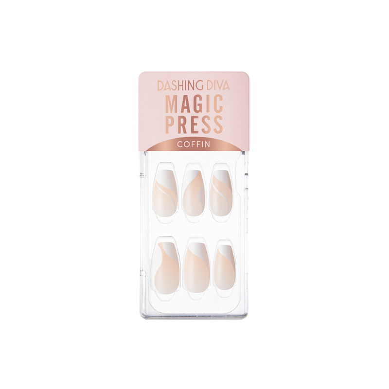 DASHING DIVA MAGIC PRESS Coffin Mani White Swirl MDR2W022CF