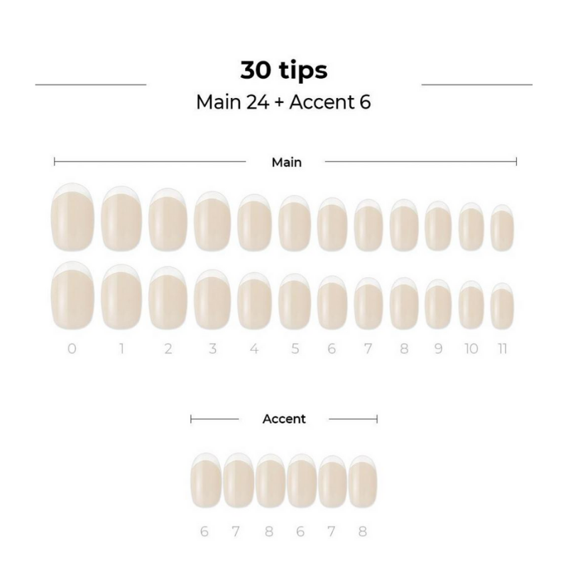 DASHING DIVA Magic Press Glass Edge Long Oval Mani Cream Glass Edge MWK043OL