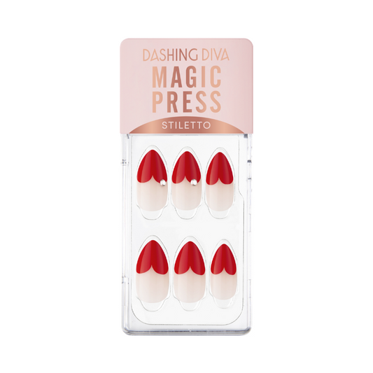 DASHING DIVA Magic Press Sweet Heart Stiletto Mani Heart French MWK037ST