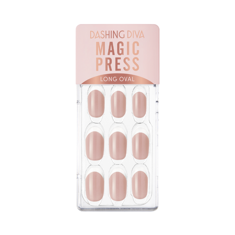 DASHING DIVA Magic Press Glass Edge Long Oval Mani Mauve Glass Edge MWK046OL