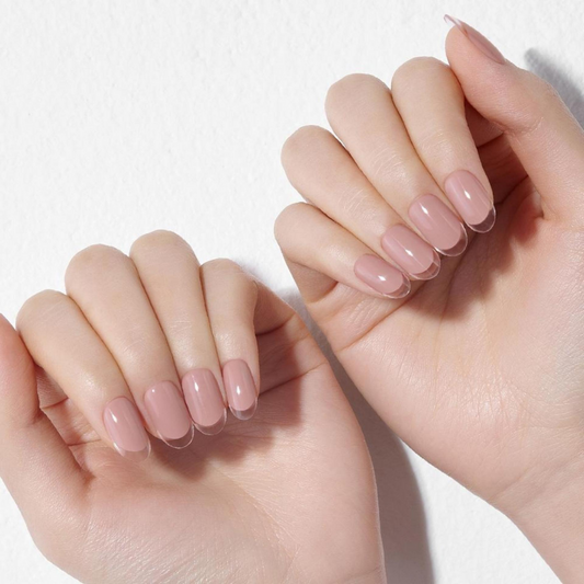 DASHING DIVA Magic Press Glass Edge Long Oval Mani Pink Glass Edge MWK045OL