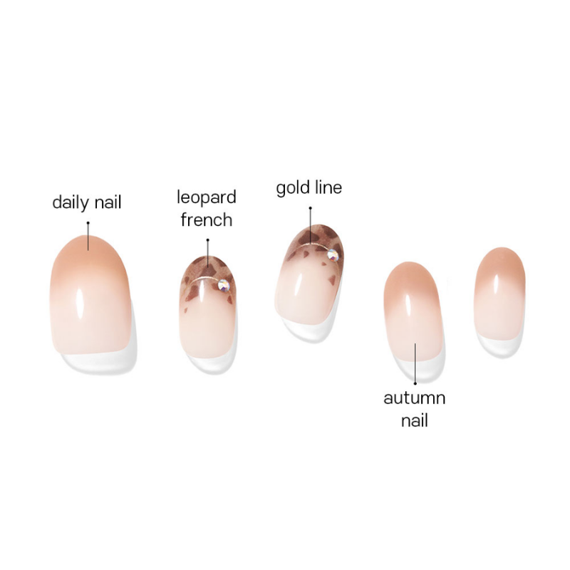 DASHING DIVA Magic Press Long Oval Autumn Mani Amber French MDR1059OL