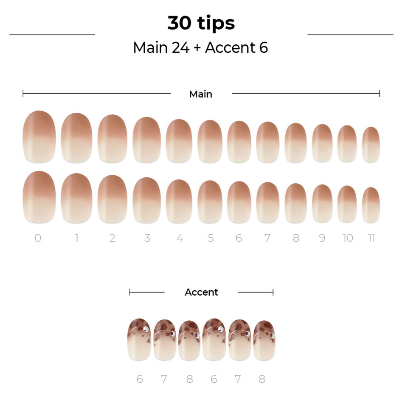 DASHING DIVA Magic Press Long Oval Autumn Mani Amber French MDR1059OL