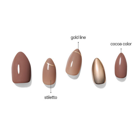 DASHING DIVA Magic Press Stiletto Autumn Mani Delicate Gold MDR1055ST