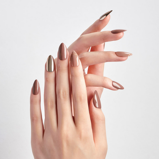 DASHING DIVA Magic Press Stiletto Autumn Mani Delicate Gold MDR1055ST