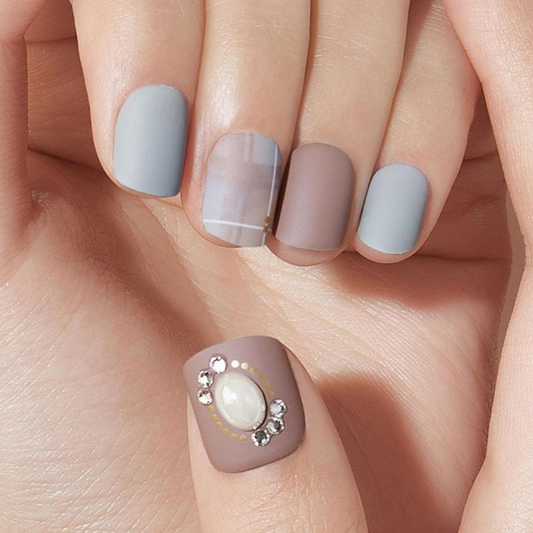 DASHING DIVA Magic Press Big Stone Autumn Closet Short Mani Memoria MDR788PS