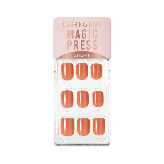 DASHING DIVA Magic Press Bohemian Color Short Mani Butter Orange Ochre MWK067SS