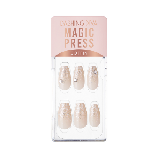 DASHING DIVA Magic Press Coffin Mani Crystal Champagne MDR2F058CF