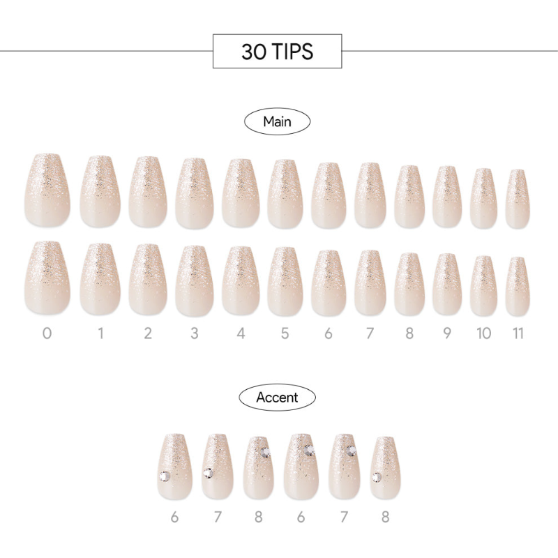 DASHING DIVA Magic Press Coffin Mani Crystal Champagne MDR2F058CF