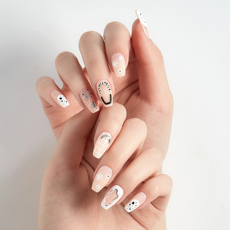 DASHING DIVA Magic Press Coffin Mani Edge Flower MDR1239CF