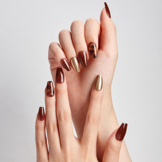 DASHING DIVA Magic Press Coffin Mani Esspresso Amber MDR1052CF