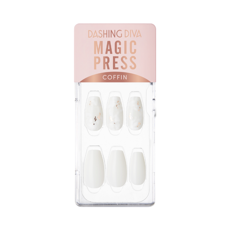 DASHING DIVA Magic Press Coffin Mani Gorgeous White MDR2F070CF