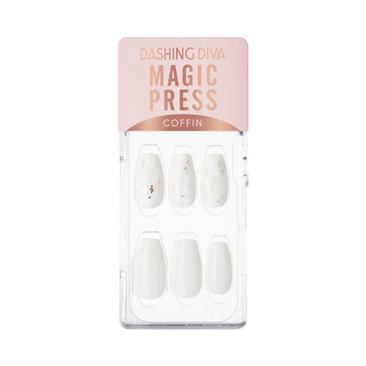 DASHING DIVA Magic Press Coffin Mani Gorgeous White MDR2F070CF