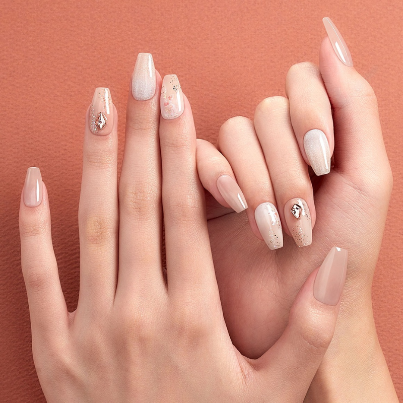 DASHING DIVA Magic Press Coffin Mani Peach Garden MDR2F091PC