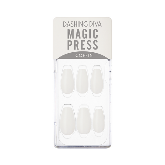 DASHING DIVA Magic Press Coffin Mani Pure White MDR1327CF