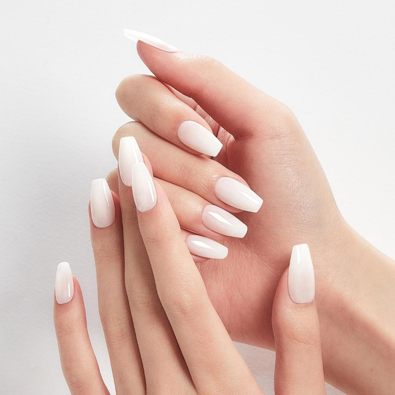 DASHING DIVA Magic Press Coffin Mani Pure White MDR1327CF