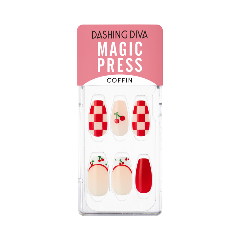 DASHING DIVA Magic Press Coffin Mani Red Cherry MDR1169CF