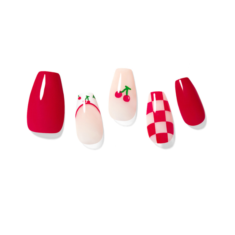 DASHING DIVA Magic Press Coffin Mani Red Cherry MDR1169CF