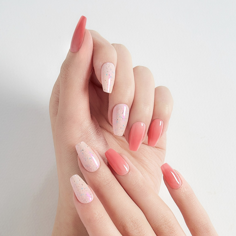 DASHING DIVA Magic Press Coffin Mani Sweetie Pink MDR1218CF