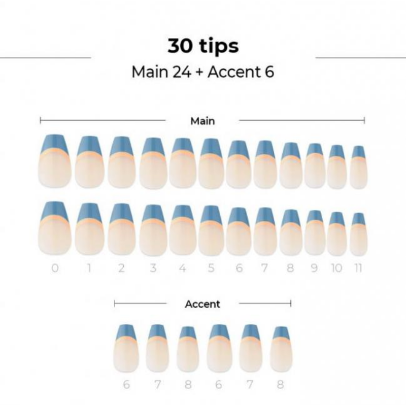 DASHING DIVA Magic Press Coffin Two Tone French Mani Blue Orange MWK108CF