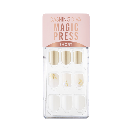 DASHING DIVA Magic Press Design Art Mani Gold Palm Tree MDR1041SS