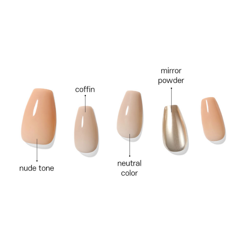DASHING DIVA Magic Press Coffin Autumn Mani Beige MDR1050CF