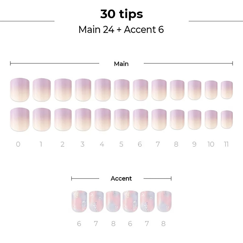 DASHING DIVA Magic Press Glow up Short Mani Dream Lavender MDR958SS