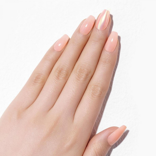DASHING DIVA Magic Press Glow Up Mani Creamy Peach Shine MDR977CF