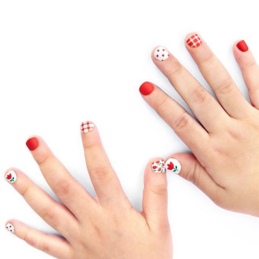 DASHING DIVA Magic Press Kids Mani Red Tulip MPKD34