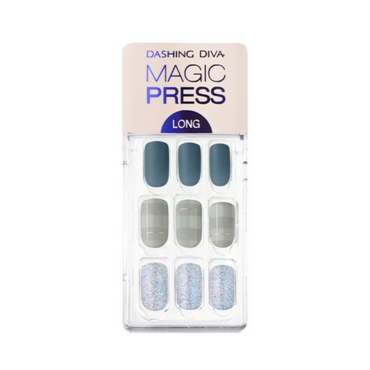 DASHING DIVA Magic Press Long Mani Ash Blue MDR506SL (Fall)
