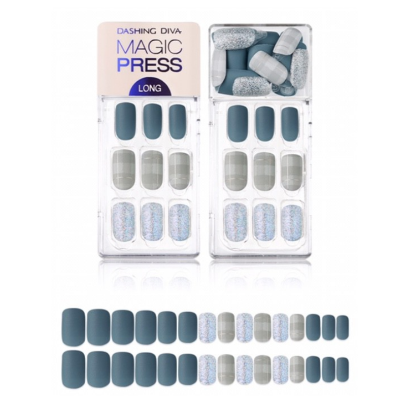 DASHING DIVA Magic Press Long Mani Ash Blue MDR506SL (Fall)