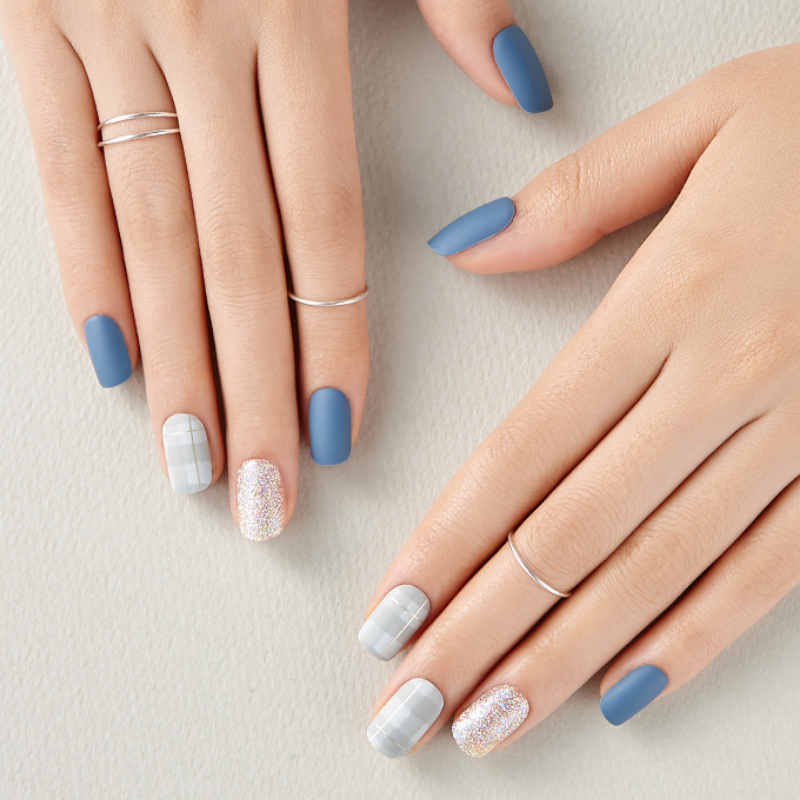 DASHING DIVA Magic Press Long Mani Ash Blue MDR506SL (Fall)