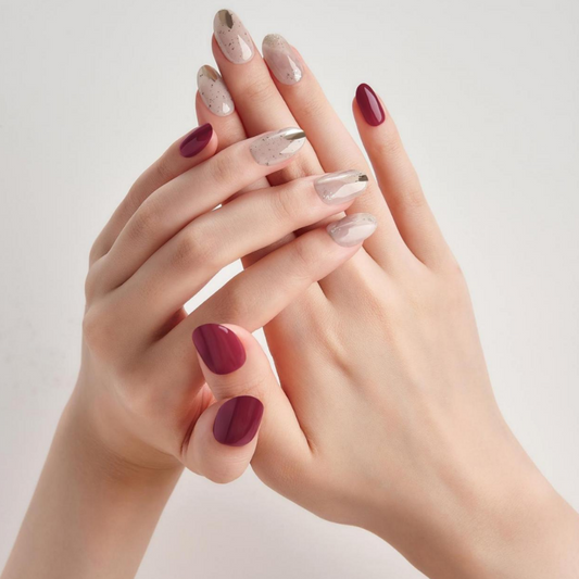 DASHING DIVA Magic Press Long Oval Autumn Mani Artistry Red MDR1060OL