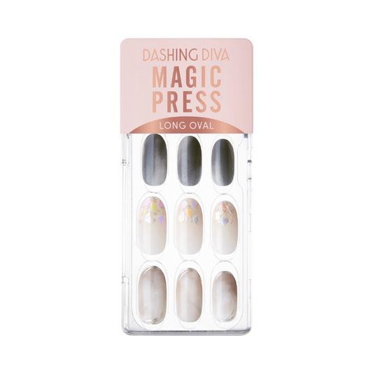 DASHING DIVA Magic Press Long Oval Mani Elegant Detail MGL2W037OL