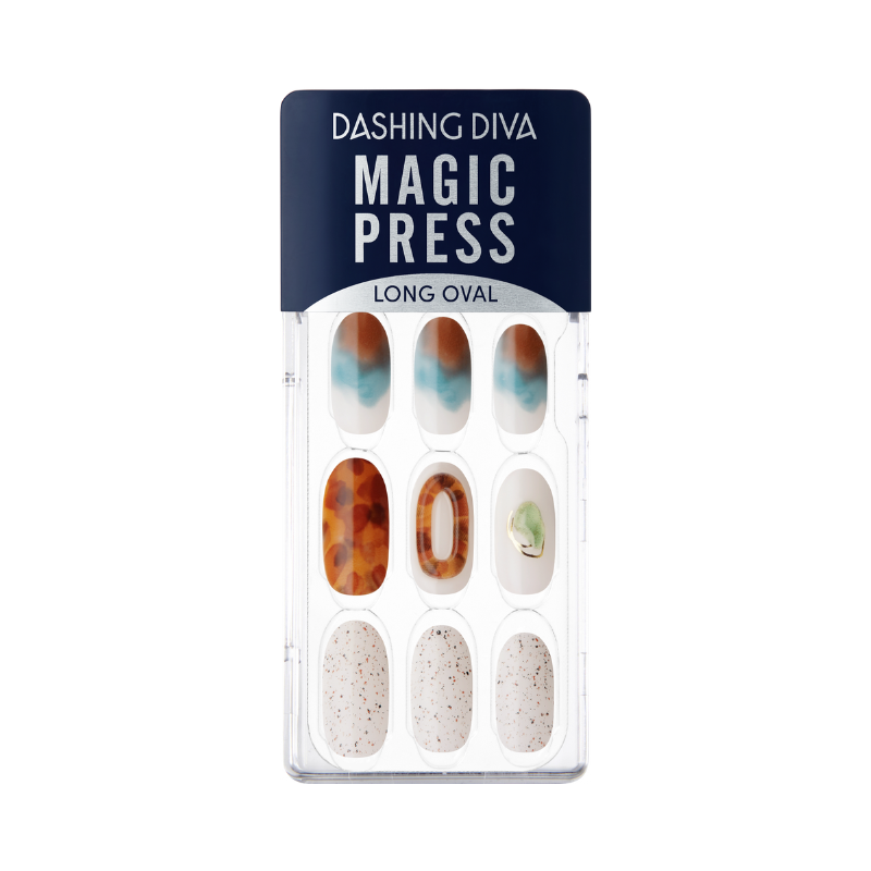 DASHING DIVA Magic Press Long Oval Mani Healing Café MDR2F041OL