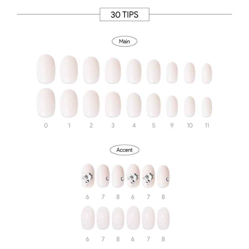 DASHING DIVA Magic Press Long Oval Mani Heart Beam MDR2F086PO